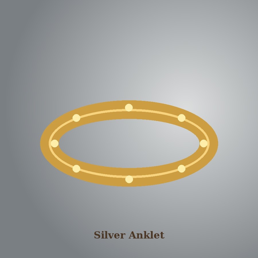 Silver Anklet Floral